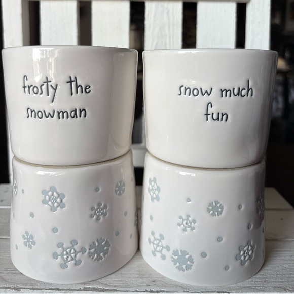 Rae Dunn/Disney Snowman Themed Ceramic Mugs - Set of 4 - Picture 3 of 4